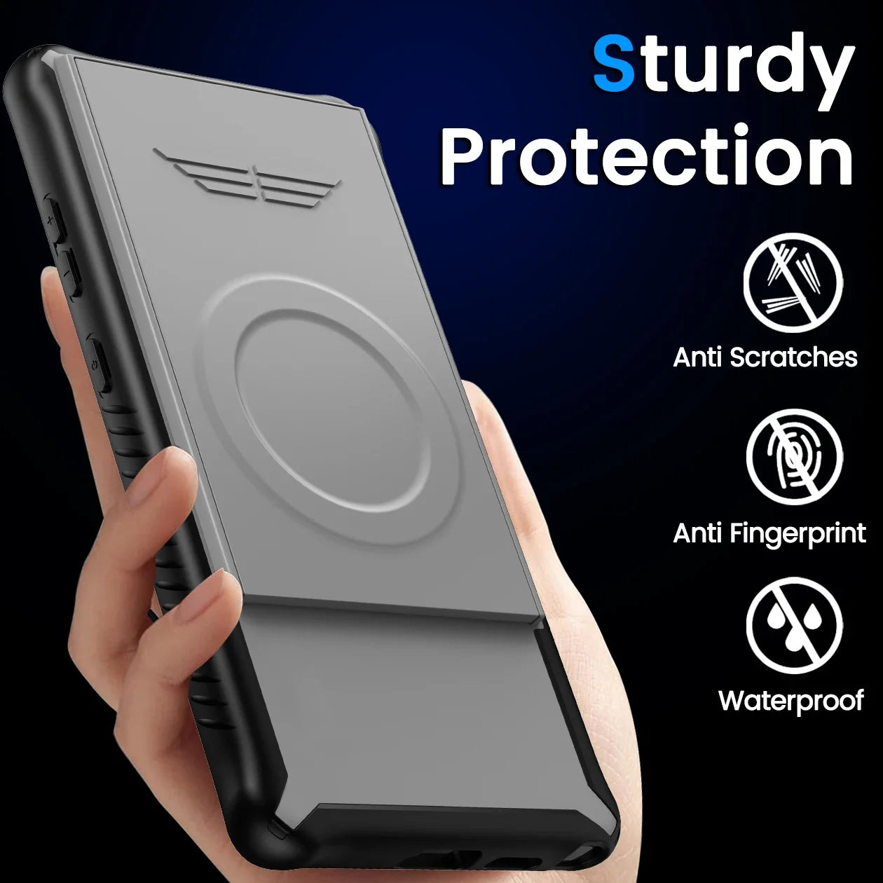 for Samsung Galaxy S24 Ultra Case with Camera Cover Built-in Slide Camera Protection Shockproof with Magnetic Charging Cover